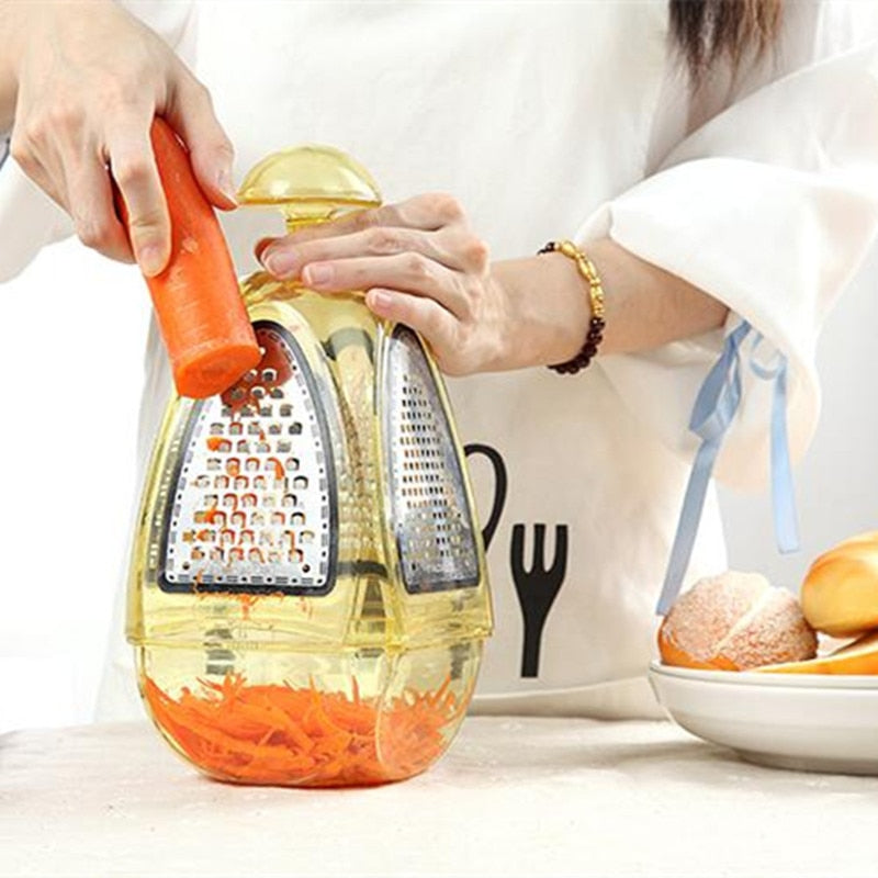 4-Sided Stainless Steel Box Grater with Container by HitMyNeed