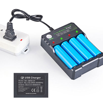 4-Slot 18650 Li-ion Battery Charger with LED Indicators 4-slots-us-plug by HitMyNeed