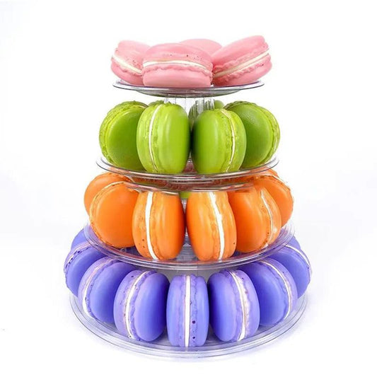 4 Tier Round Macaron Display Stand PVC Tower by HitMyNeed