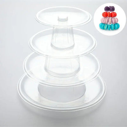 4 Tier Round Macaron Display Stand PVC Tower by HitMyNeed