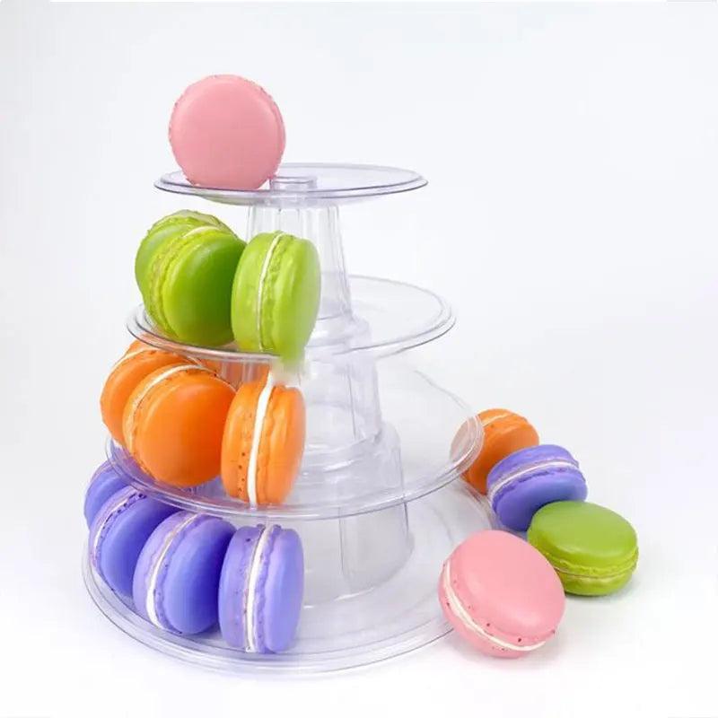 4 Tier Round Macaron Display Stand PVC Tower by HitMyNeed