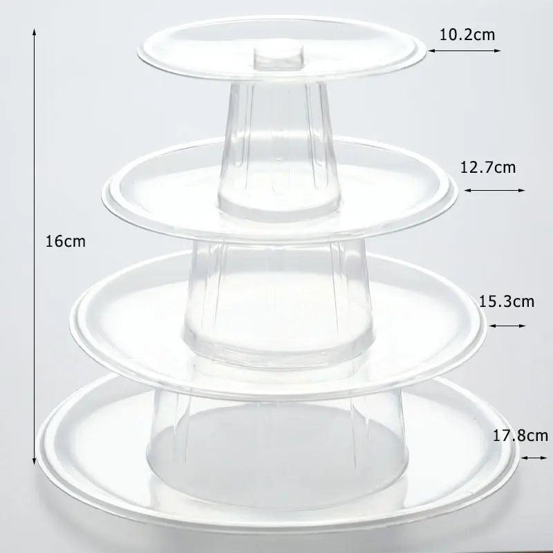 4 Tier Round Macaron Display Stand PVC Tower by HitMyNeed