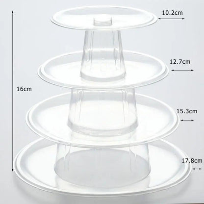 4 Tier Round Macaron Display Stand PVC Tower by HitMyNeed