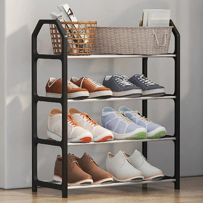 4-Tier Shoe Rack Door & Floor Storage Organizer black by HitMyNeed