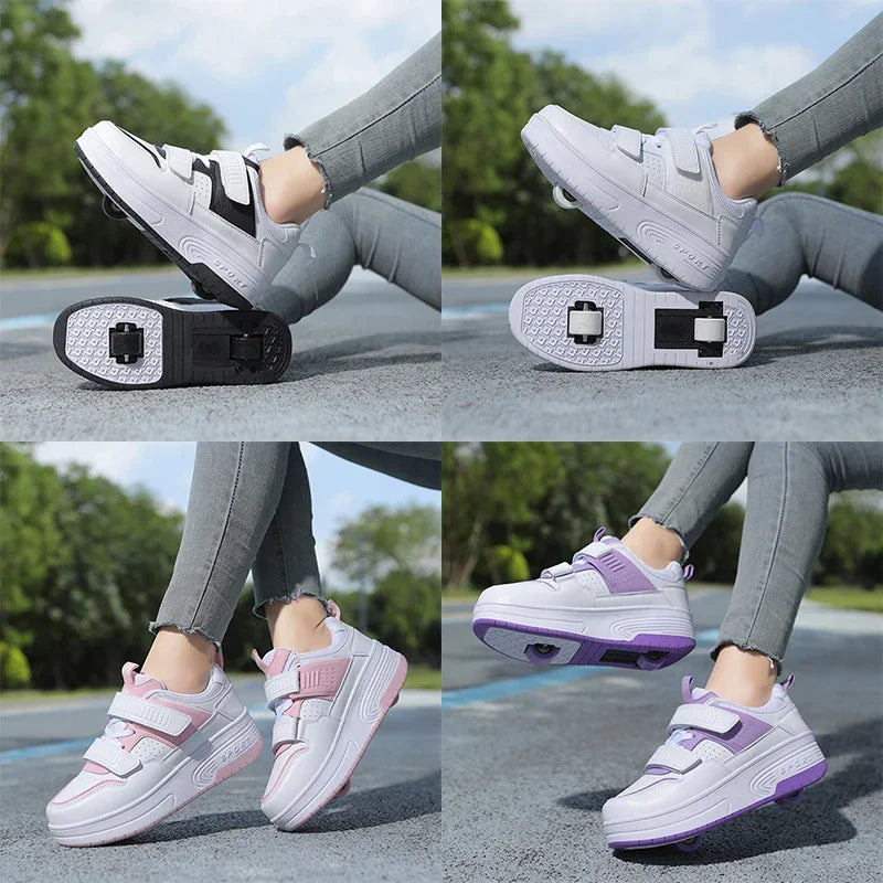 4-Wheel Deformation Roller Skate Sneakers by HitMyNeed