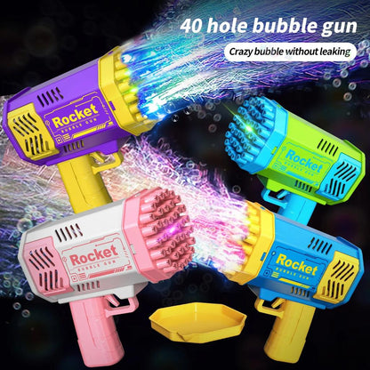 40-Hole Electric Bubble Gun with LED Lights by HitMyNeed