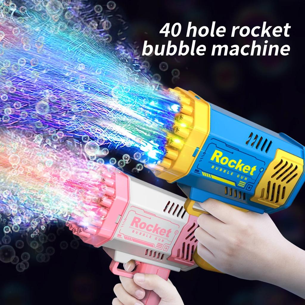 40-Hole Electric Bubble Gun with LED Lights by HitMyNeed