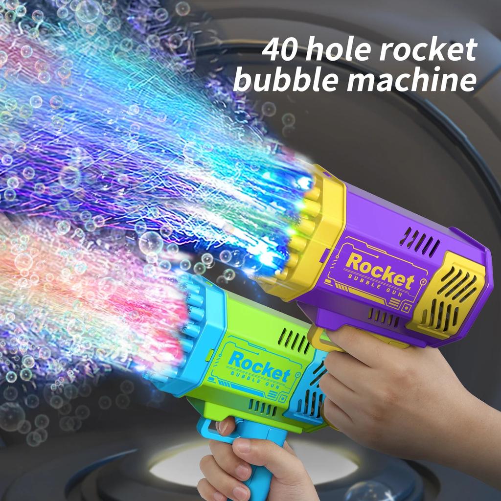 40-Hole Electric Bubble Gun with LED Lights by HitMyNeed