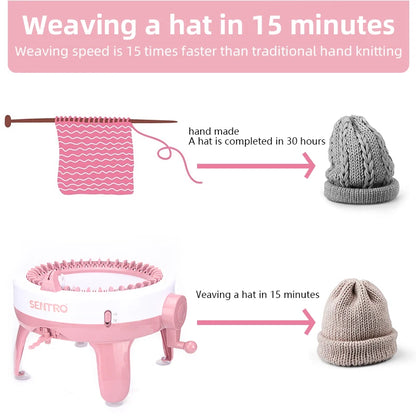 40-Needle Hand Knitting Machine for DIY Hats & Scarves by HitMyNeed