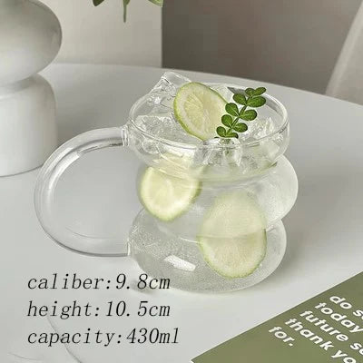 400ml Clear Heat Resistant Glass Coffee Mug a-with-handle by HitMyNeed