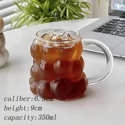 400ml Clear Heat Resistant Glass Coffee Mug b-with-handle by HitMyNeed