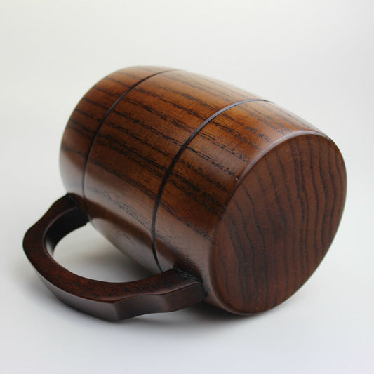 400ml Oak Wood Barrel Mug with Handle by HitMyNeed