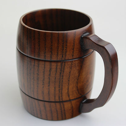 400ml Oak Wood Barrel Mug with Handle by HitMyNeed