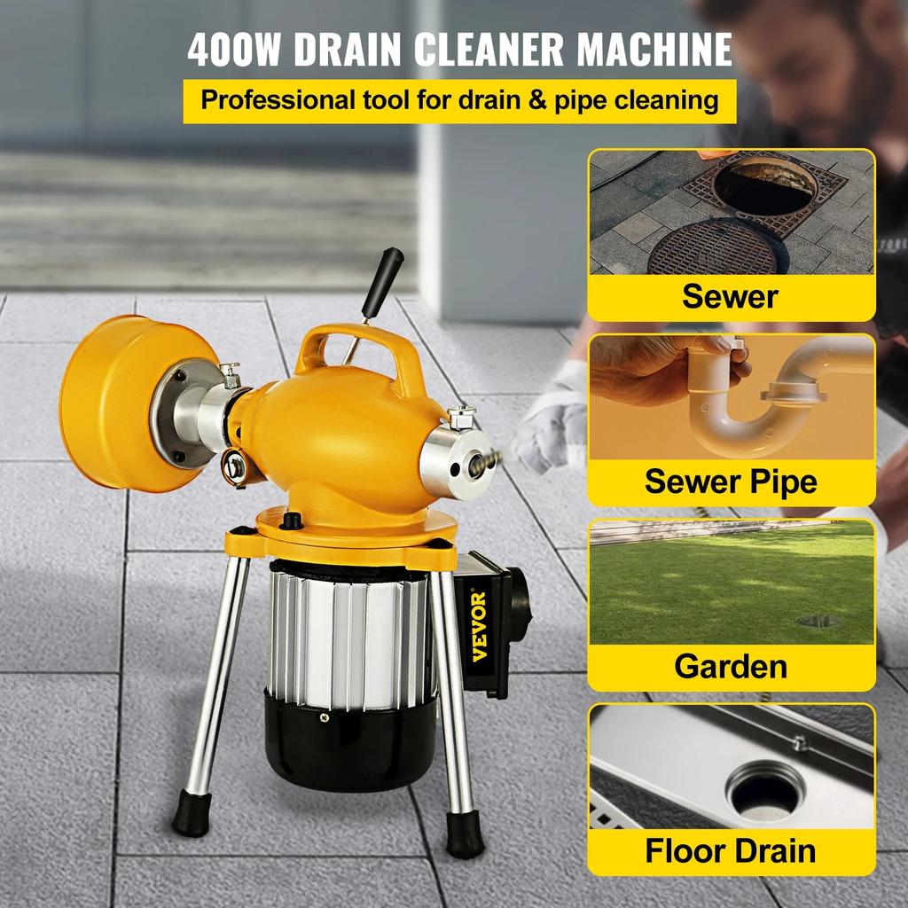400W Electric Drain Cleaning Machine for Pipes & Toilets by HitMyNeed