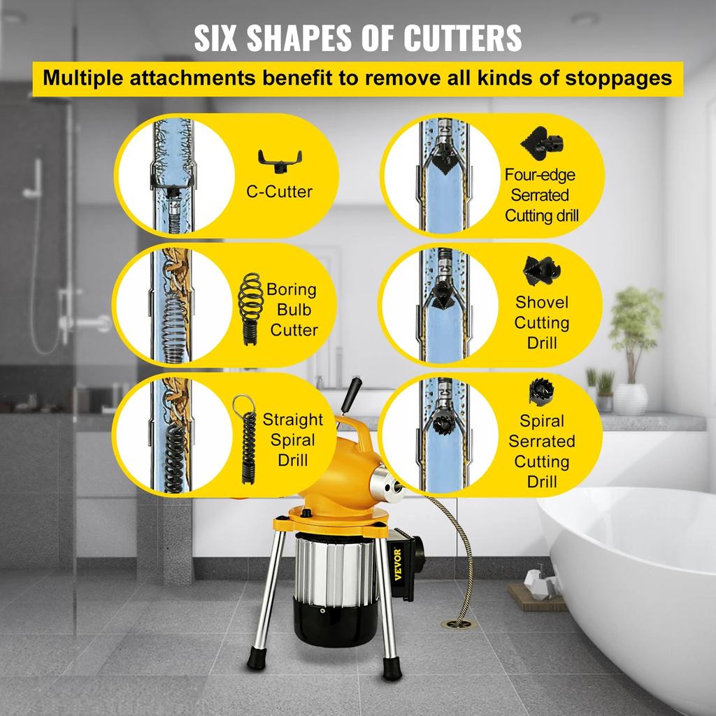400W Electric Drain Cleaning Machine for Pipes & Toilets by HitMyNeed