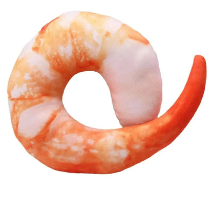 40cm Plush Prawn U-Shaped Neck Pillow Toy by HitMyNeed