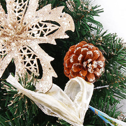 40cm White-Gold Christmas Wreath Home Decor by HitMyNeed