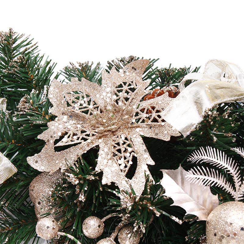 40cm White-Gold Christmas Wreath Home Decor by HitMyNeed