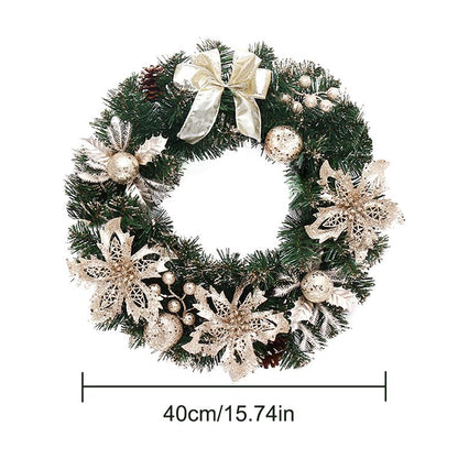 40cm White-Gold Christmas Wreath Home Decor by HitMyNeed