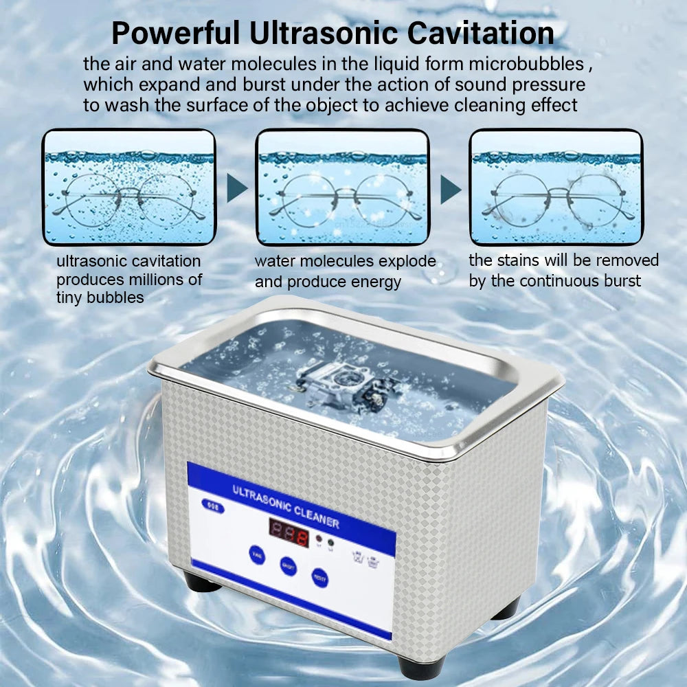 40kHz Ultrasonic Glasses & Jewelry Cleaner 0.8L by HitMyNeed