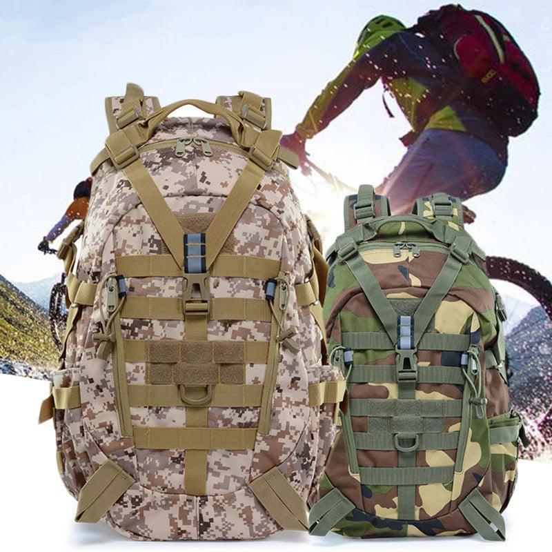 40L Tactical MOLLE Backpack with Reflective Panels by HitMyNeed