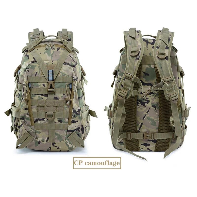 40L Tactical MOLLE Backpack with Reflective Panels cp by HitMyNeed