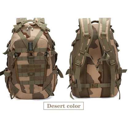 40L Tactical MOLLE Backpack with Reflective Panels desert-color by HitMyNeed