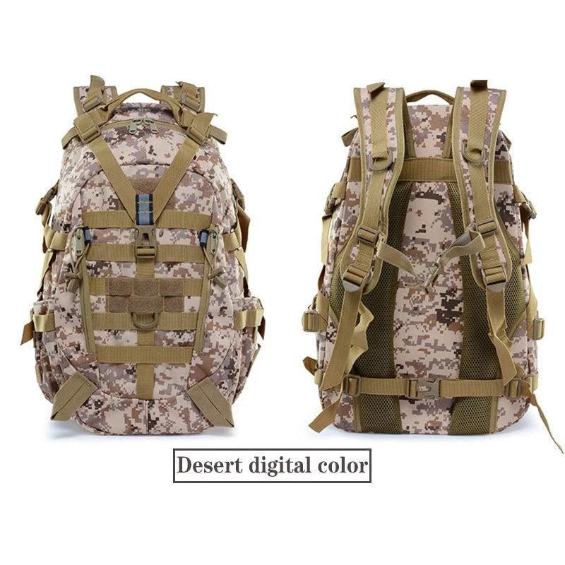 40L Tactical MOLLE Backpack with Reflective Panels desert-digital by HitMyNeed