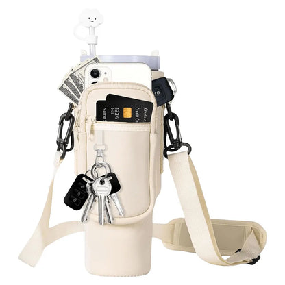 40oz Neoprene Water Bottle Carrier Bag for Stanley beige-bag by HitMyNeed