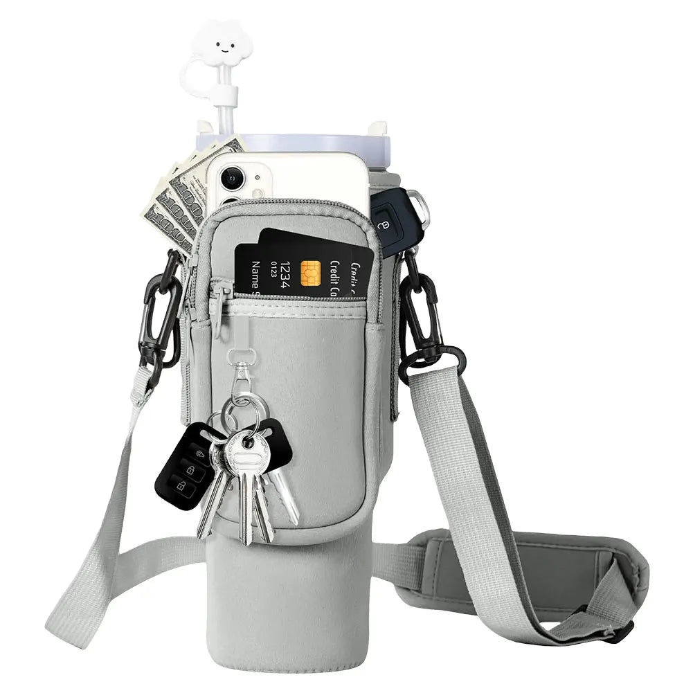 40oz Neoprene Water Bottle Carrier Bag for Stanley grey-bag by HitMyNeed