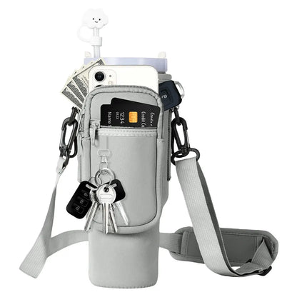 40oz Neoprene Water Bottle Carrier Bag for Stanley grey-bag by HitMyNeed