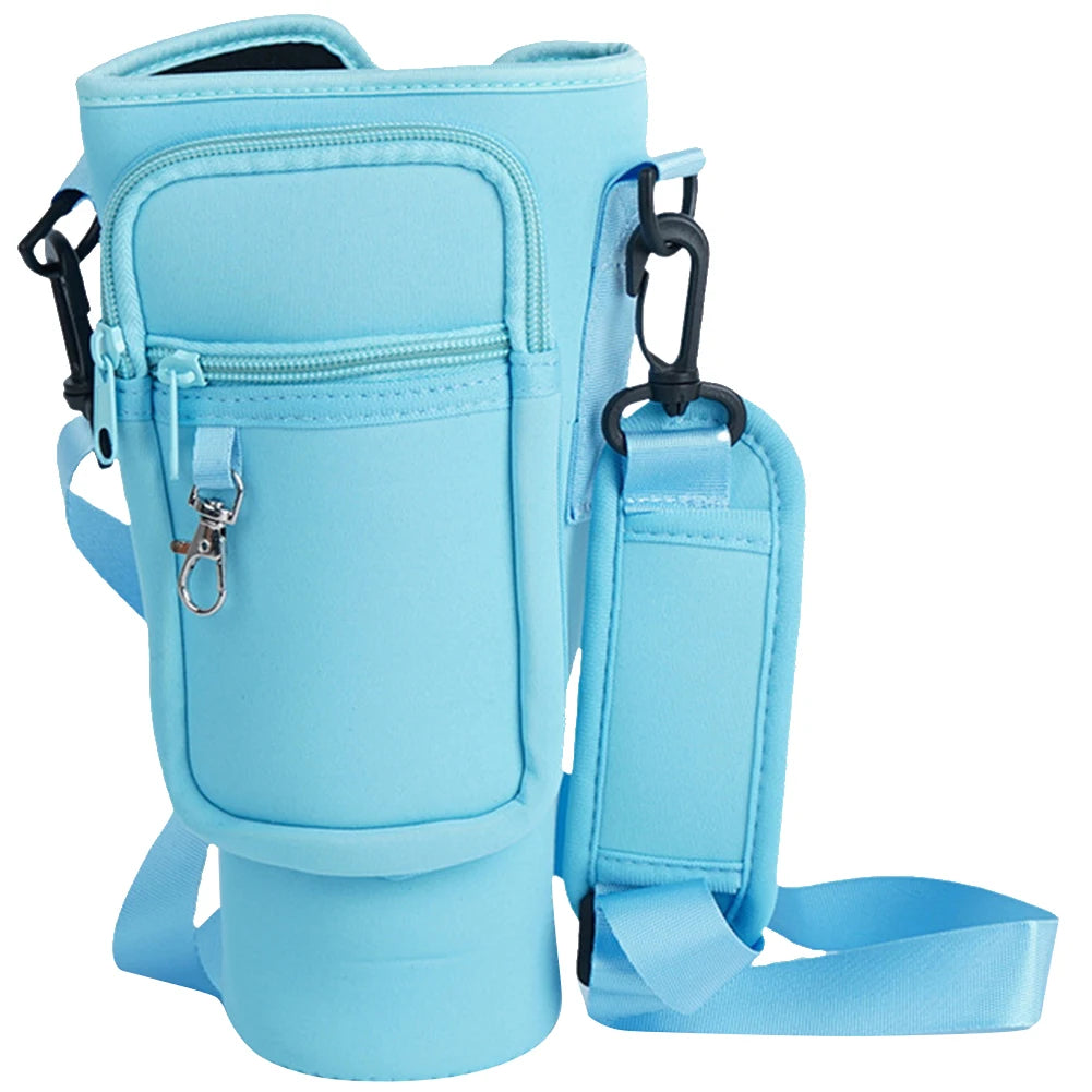 40oz Neoprene Water Bottle Carrier Bag for Stanley sky-blue-bag by HitMyNeed