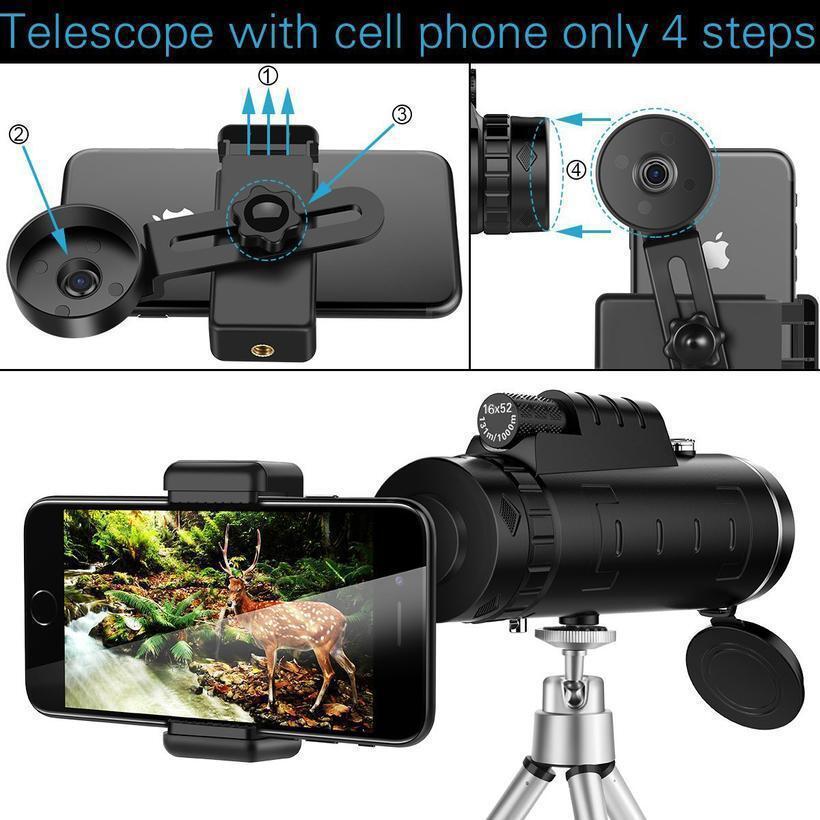 40x Phone Zoom Lens with Tripod and Monocular Scope by HitMyNeed