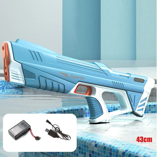 43cm Electric Automatic Water Gun with Rechargeable Battery light-blue by HitMyNeed