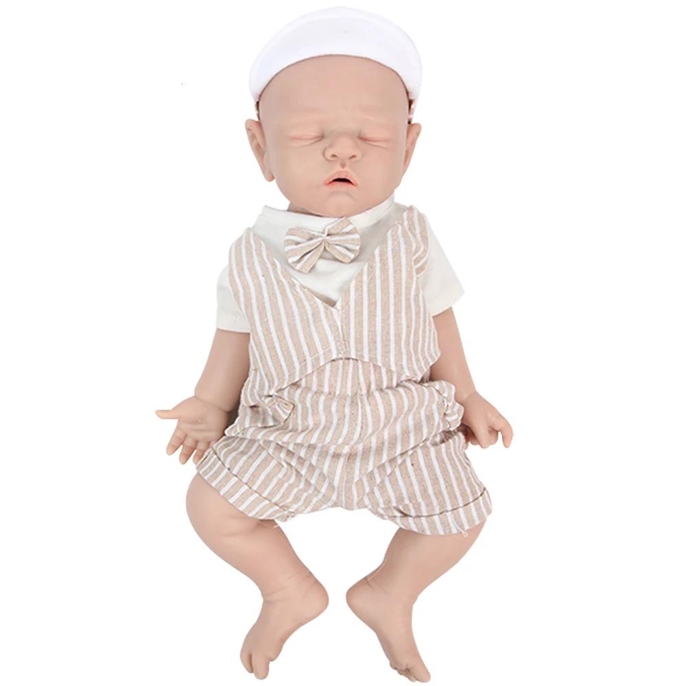 43cm Full Body Silicone Reborn Baby Boy Doll with Clothes by HitMyNeed