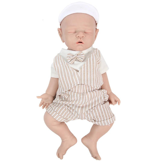 43cm Full Body Silicone Reborn Baby Boy Doll with Clothes by HitMyNeed
