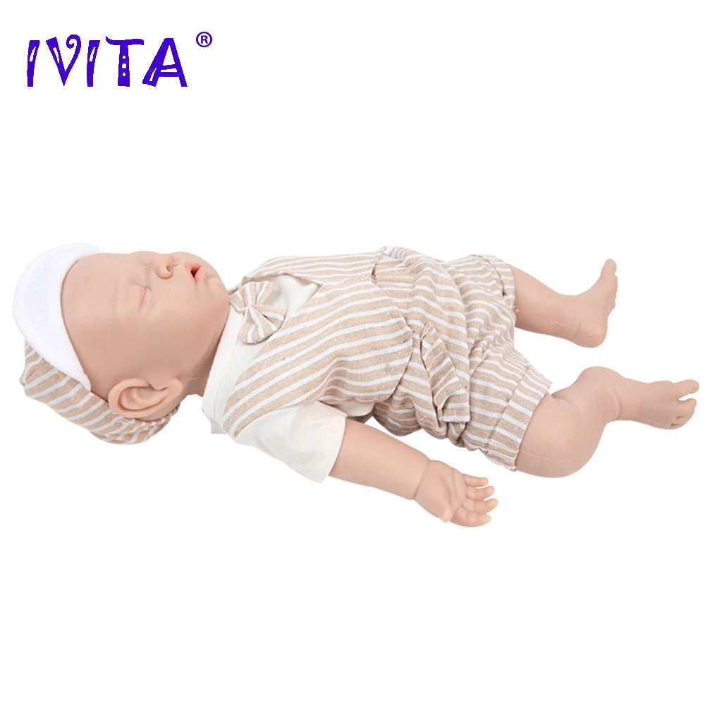 43cm Full Body Silicone Reborn Baby Boy Doll with Clothes by HitMyNeed