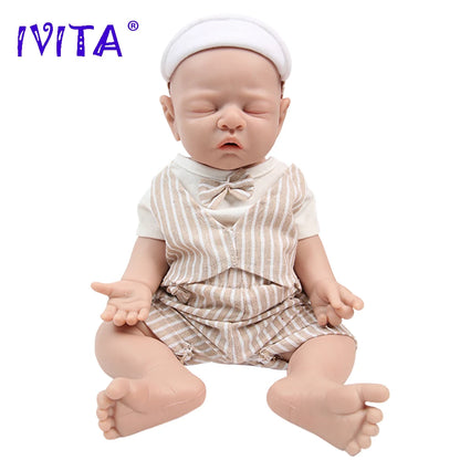 43cm Full Body Silicone Reborn Baby Boy Doll with Clothes by HitMyNeed