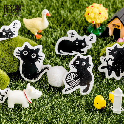 45-Piece Black Cat Sticker Set for Laptops & Planners by HitMyNeed