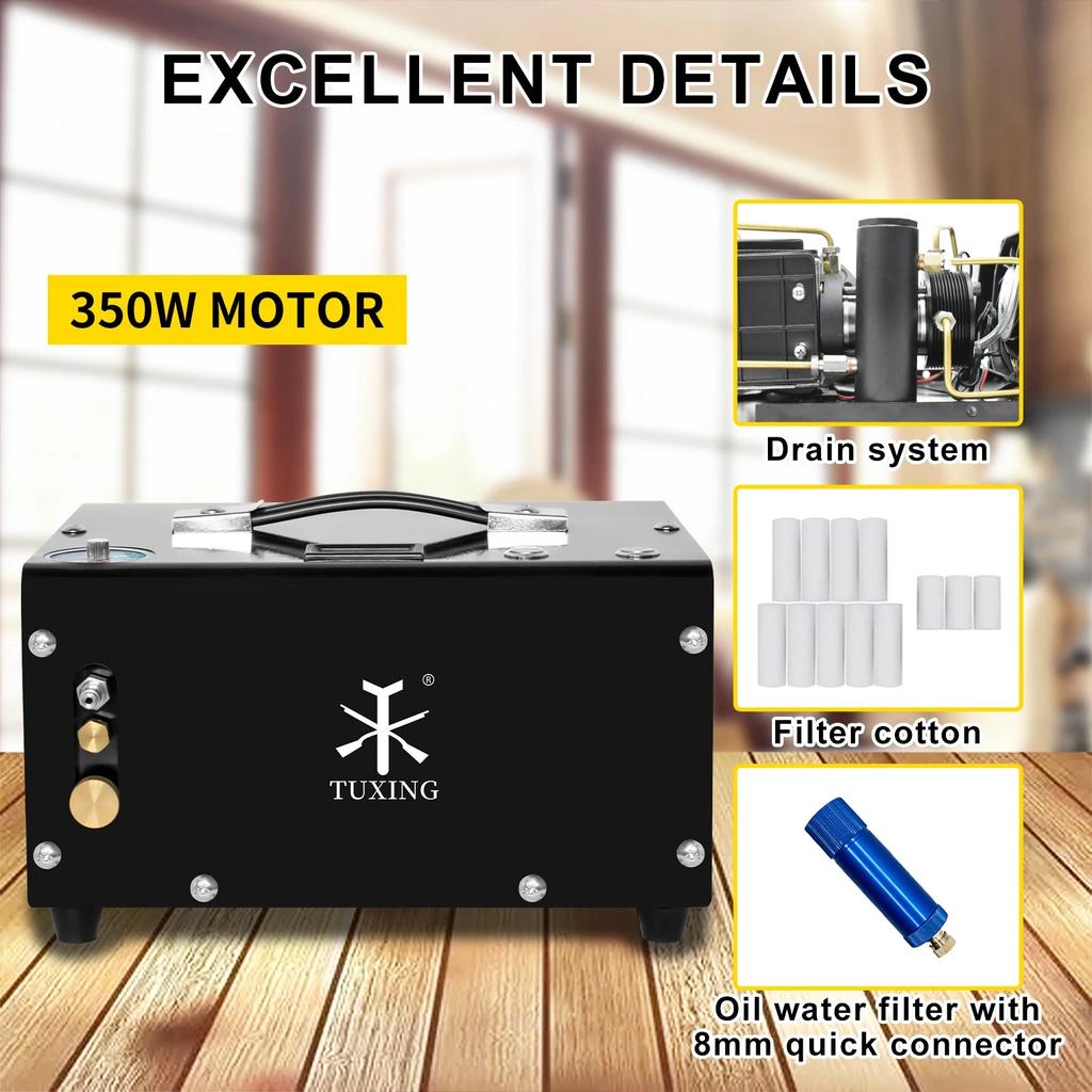 4500 PSI 300 Bar Oil-Free PCP Air Compressor 12V/AC by HitMyNeed