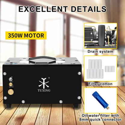 4500 PSI 300 Bar Oil-Free PCP Air Compressor 12V/AC by HitMyNeed