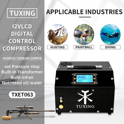 4500Psi 12V PCP Air Compressor with LCD & Auto-Stop by HitMyNeed