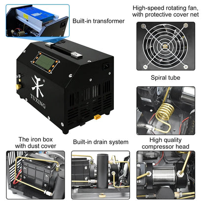 4500Psi 12V PCP Air Compressor with LCD & Auto-Stop by HitMyNeed