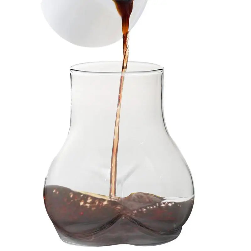 450ml Transparent Butt Glass Coffee Mug by HitMyNeed