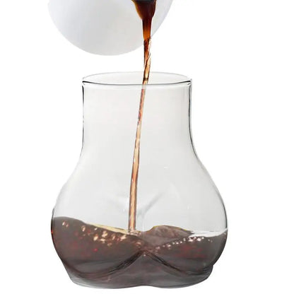 450ml Transparent Butt Glass Coffee Mug by HitMyNeed