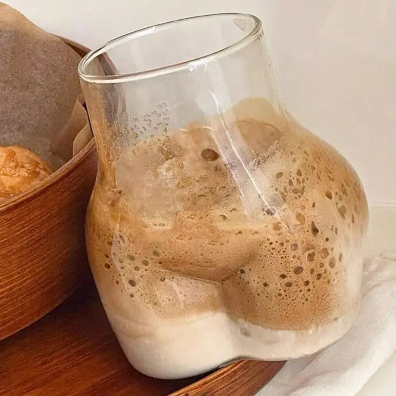 450ml Transparent Butt Glass Coffee Mug by HitMyNeed
