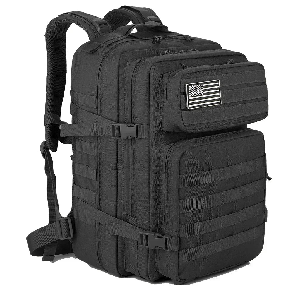 45L Outdoor Tactical Backpack with Molle System black by HitMyNeed