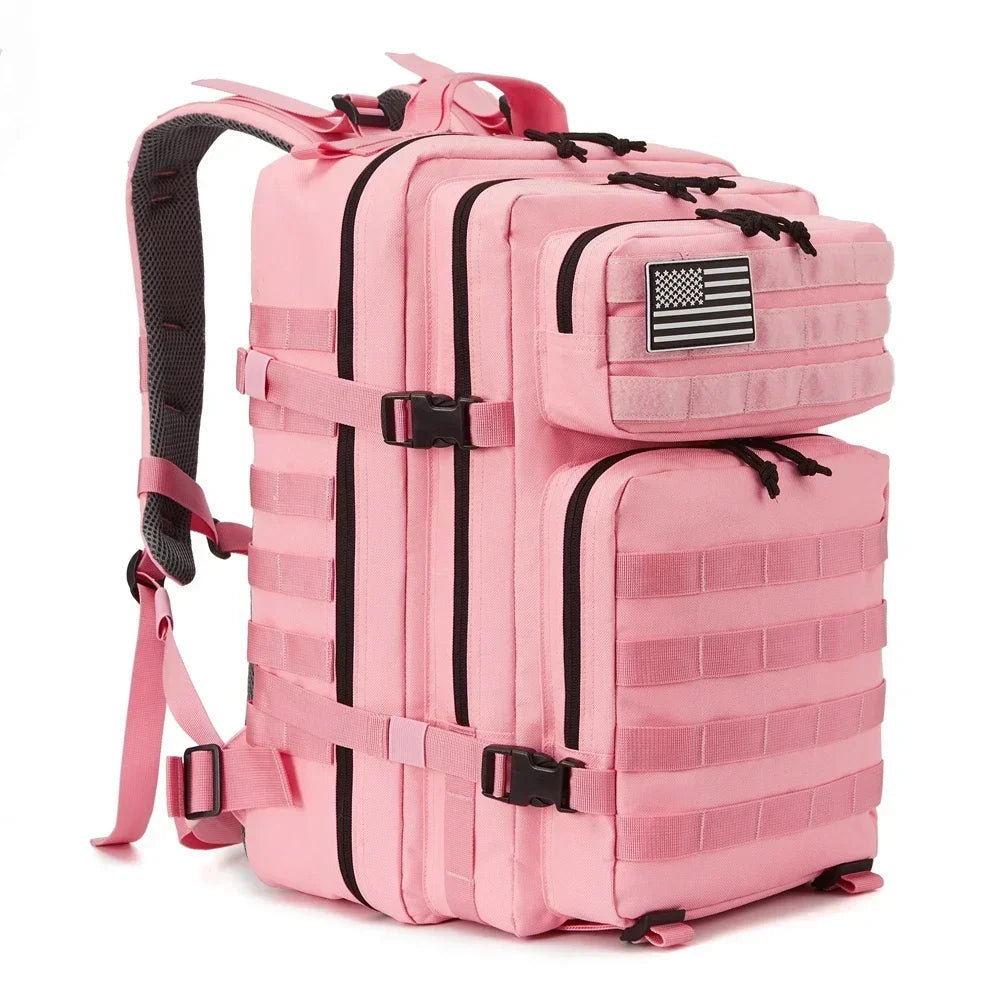 45L Outdoor Tactical Backpack with Molle System pink by HitMyNeed
