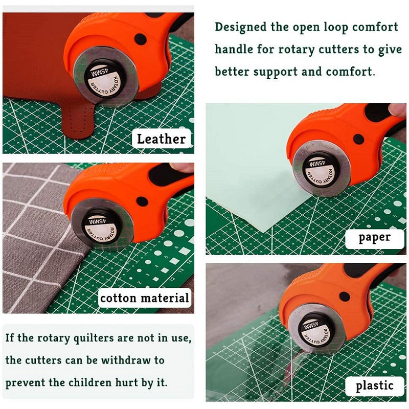 45mm Rotary Cutter Set with Ergonomic Handle by HitMyNeed