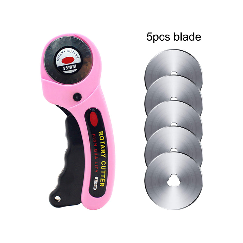 45mm Rotary Cutter Set with Ergonomic Handle pink-new-set by HitMyNeed